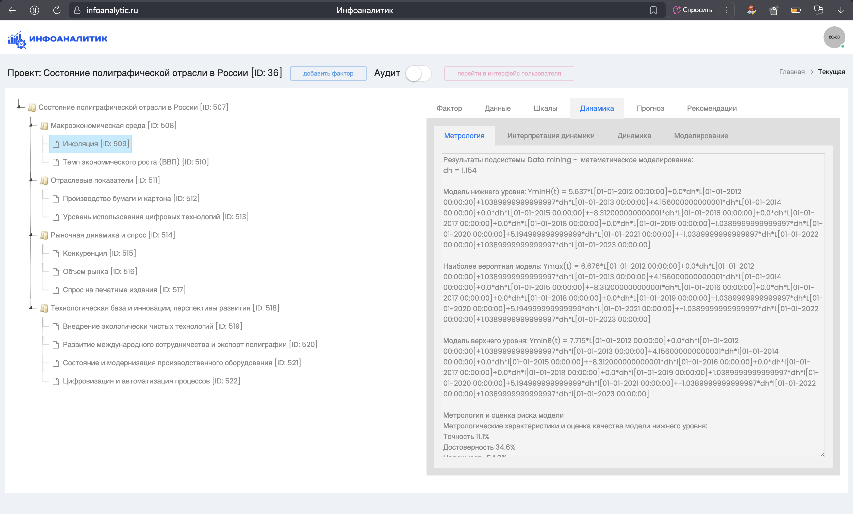 Вывод метрологии