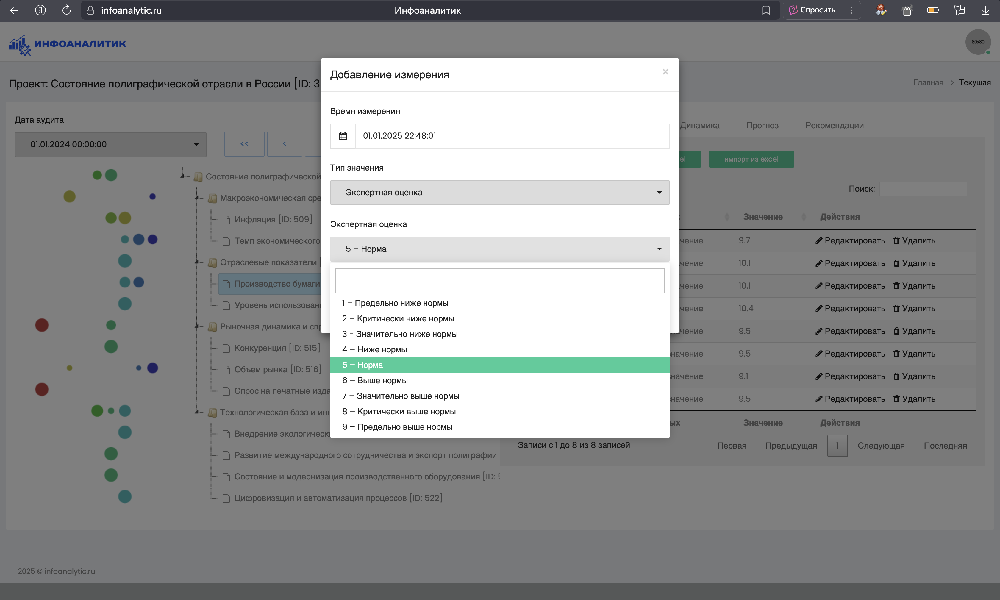 Ручной ввод экспертных данных